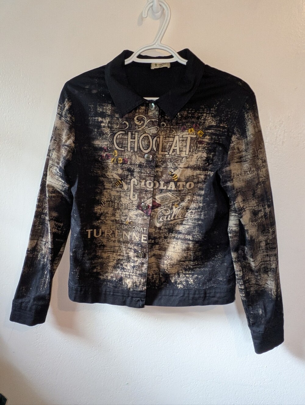 Cactus Graphic Print Black Women's Jacket - Chocolat Motif